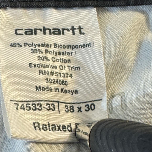 Carhartt Pants Mens 38x29 Gray Ripstop Relaxed Fit Work Utility Zip Pocket - Picture 9 of 12